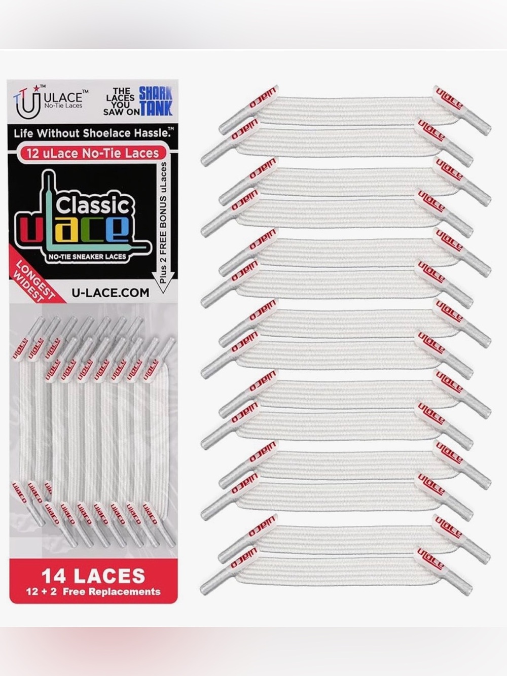 uLace Classic No-Tie Shoelaces - Elastic Shoe Laces for Sneakers | Stretchy